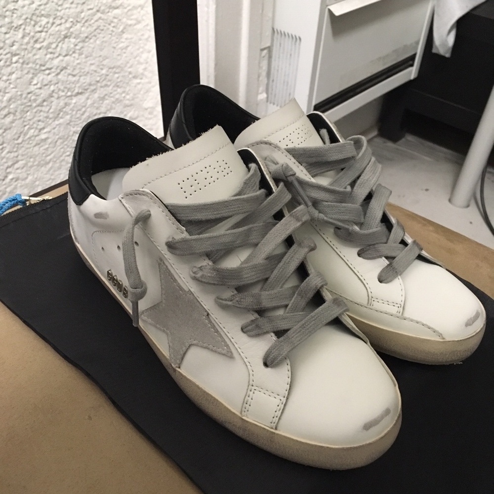 Golden Goose Black/Grey Superstar Sneakers Size 7